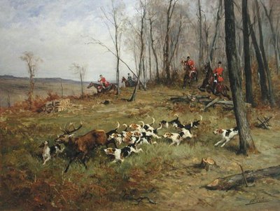 Jakten (olja på duk) av Charles Oliver de Penne