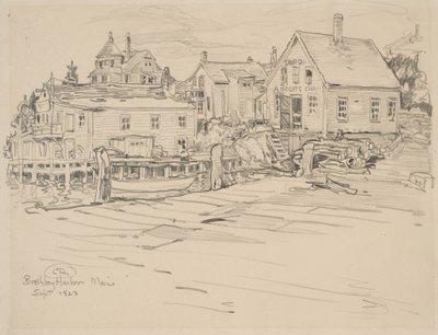 Boothbay Harbor, Maine, 1923 (grafit på papper) av Charles P. Reiffel