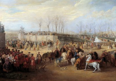 Mottagande av Mehemet Effendis turkiska ambassadör för den store sultanen Achmet av kung Ludvig XV den 21 mars av Charles Parrocel