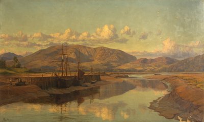Old Wigtown Quay and Cairnsmuir, ca 1890 (olja på duk) av Charles Parsons Knight
