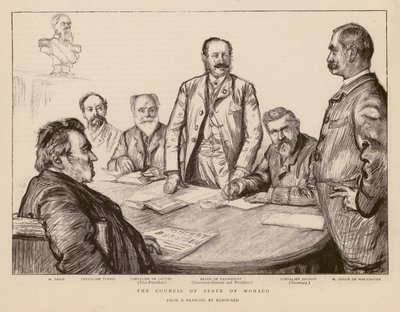 Monacos statsråd (gravyr) av Charles Paul (after) Renouard