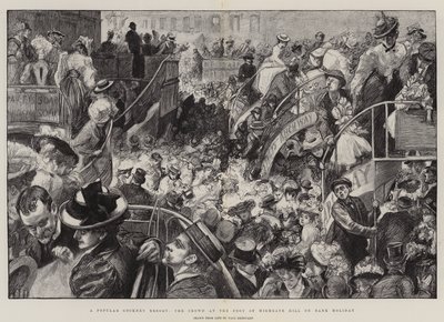 En populär Cockney Resort, folkmassan vid foten av Highgate Hill på helgdag av Charles Paul Renouard