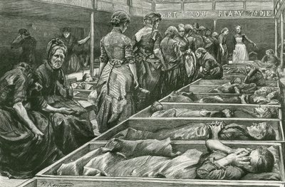Ett skyddsrum för kvinnor från Frälsningsarmén i Whitechapel av Charles Paul Renouard