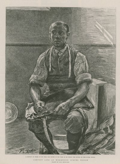Livet dömd i Wormwood Scrubs Prison (gravyr) av Charles Paul Renouard