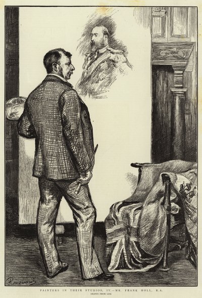 Målare i deras studior, IV, Mr Frank Holl, RA av Charles Paul Renouard