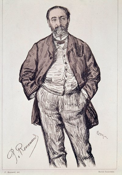Porträtt av Camille Saint, Saens, fransk kompositör, 1900-talet (gravyr) av Charles Paul Renouard