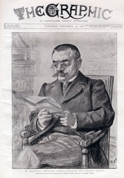 Porträtt av Theophile Delcasse (1852-1923), fransk politiker och utrikesminister. av Charles Paul Renouard