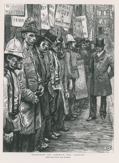 Rekrytera smörgåsmännen (gravyr) av Charles Paul Renouard