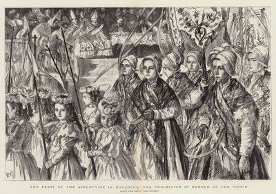Himmelsfärdsfesten i Boulogne, processionen till jungfruns ära av Charles Paul Renouard