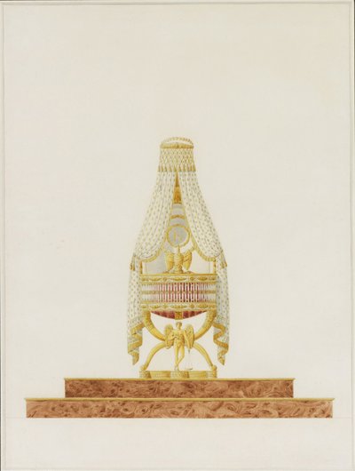 Design av bassinet för Hans Majestät Kungen av Rom, 1811 av Charles Percier