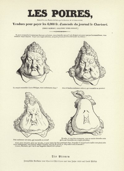 Karikatyr av kung Louis Philippe I av Frankrike av Charles Philipon