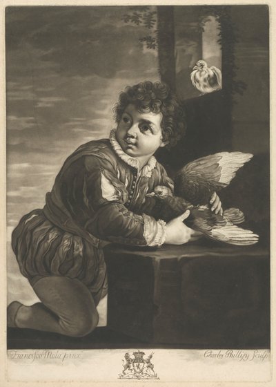 [Pojke med fågel] av Charles Phillips