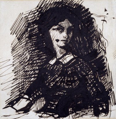 Porträtt av Jeanne Duval, mitten av 1800-talet av Charles Pierre Baudelaire
