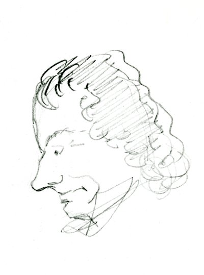 Självporträtt, ca. 1843 (penna på papper) (s/v foto) av Charles Pierre Baudelaire