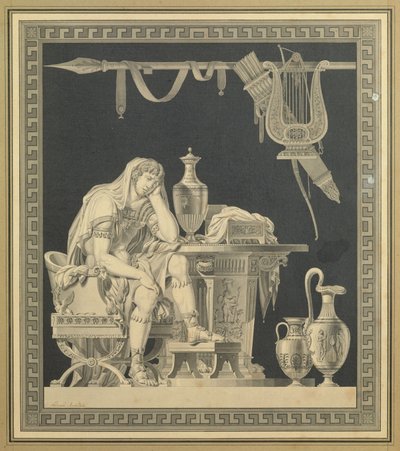 Achilles sörjer Patroklos död av Charles Pierre Joseph Normand