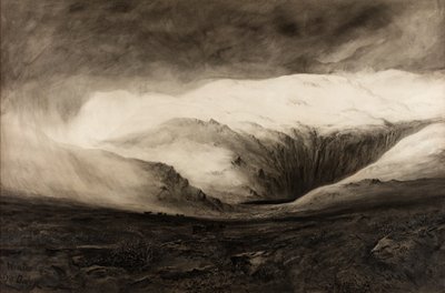 Vinter, Llyn Dulyn, odaterad (akvarell på papper) av Charles Potter