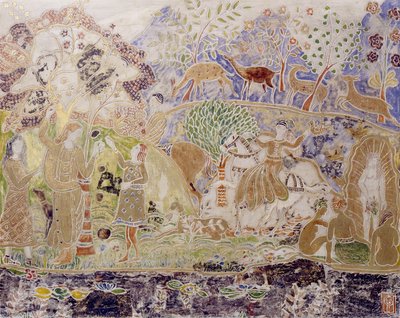 Figurer och rådjur av Charles Prendergast