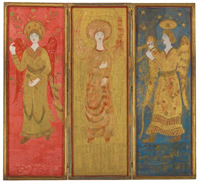 Trepanelsskärm (omvänd), ca 1916-17 (olja och bladguld på gessoed trä) av Charles Prendergast