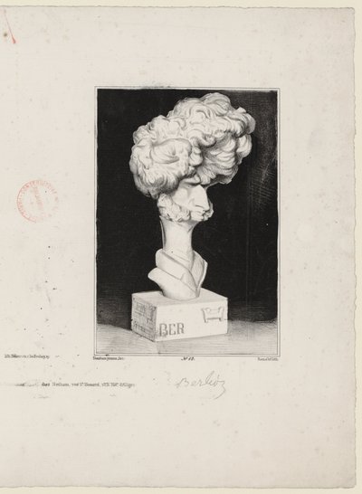 Hector Berlioz av Charles Ramelet (1805-1851) efter en byst av Jean-Pierre Dantan (1800-1869) av Charles Ramelet