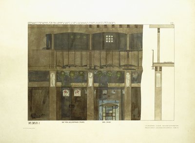 Entréhallen, ca 1901 (färglitografi) av Charles Rennie (after) Mackintosh