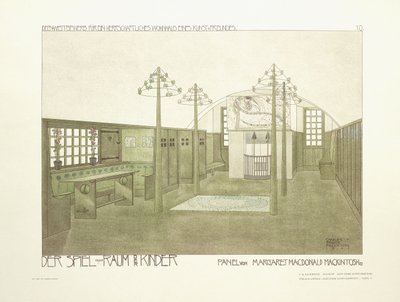 Plantskola, ca 1901 (färglitografi) av Charles Rennie (after) Mackintosh