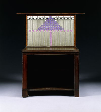 Ett skrivskåp designat för Walter W. Blackie Esq., Hill House, Edinburgh av Charles Rennie Mackintosh