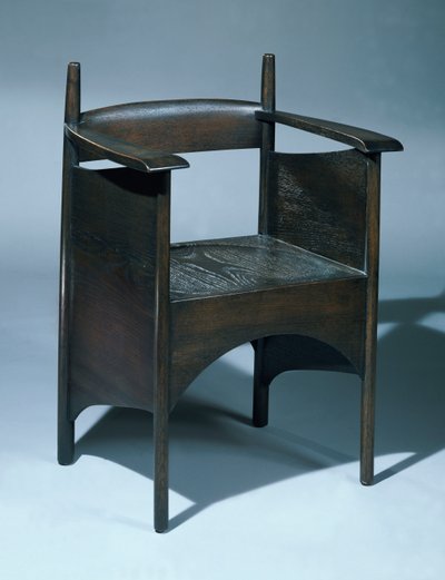 Fåtölj designad för Argyle Street Tea Rooms, Glasgow, 1896 av Charles Rennie Mackintosh