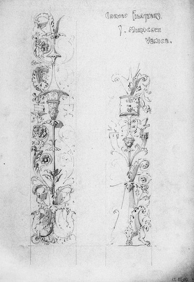Snidade pilastrar, S. Miracoli, Venedig, 1891 av Charles Rennie Mackintosh