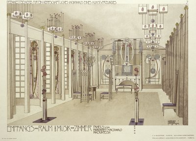 Design för ett musikrum, c.1901 av Charles Rennie Mackintosh