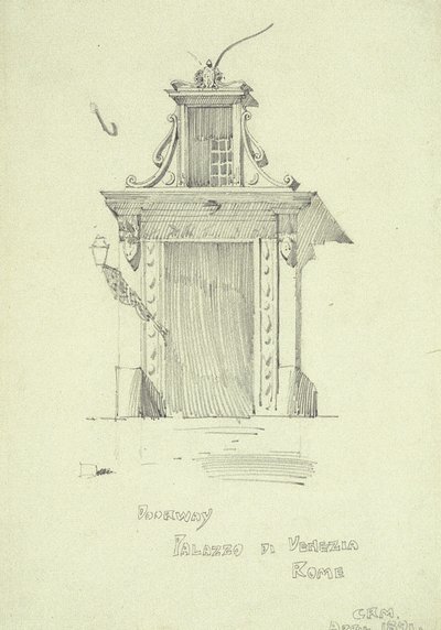 Dörröppning, Palazzo di Venezia, Rom av Charles Rennie Mackintosh