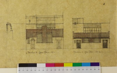 Harold Squire Studio: höjder, alternativ höjd till Glebe Place av Charles Rennie Mackintosh