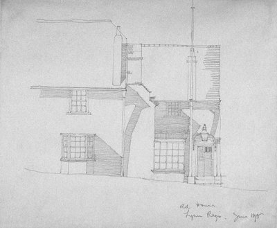 Old House, Lyme Regis, Dorsetshire, 1895 (Penna på kalkerpapper) av Charles Rennie Mackintosh