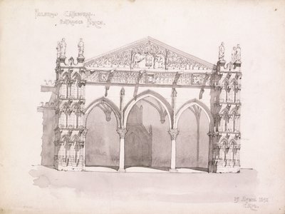 Palermo katedral, studie av entréverandan av Charles Rennie Mackintosh