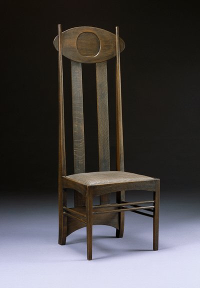 Sällsynt och viktig stol med hög rygg, ca 1898-99 (ek) av Charles Rennie Mackintosh