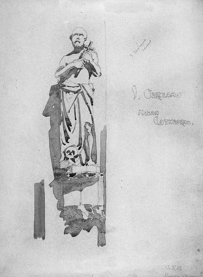 St. Hieronymus, 1891 (penna och akvarell på papper) av Charles Rennie Mackintosh