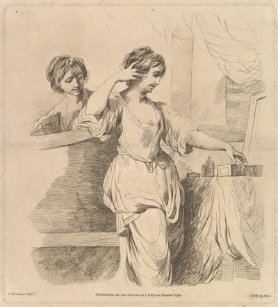 Kvinna vid hennes toalett, 1 mars 1780. av Charles Reuben Ryley
