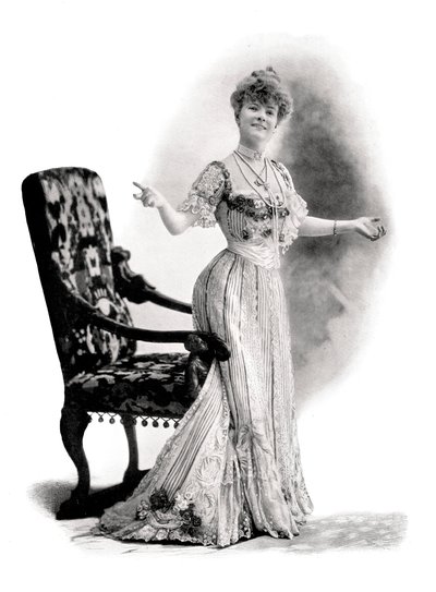 En parisisk skådespelerska, Mademoiselle Charlotte Wiehe, 1901. av Charles Reutlinger