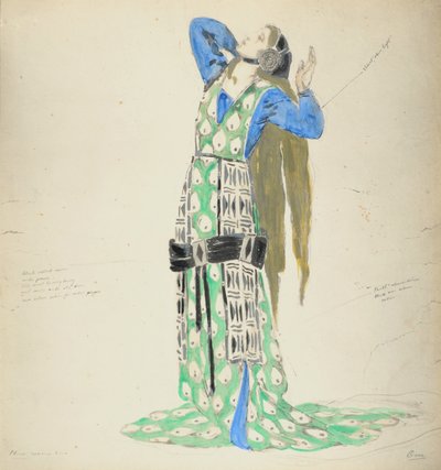 Kostymdesign för Bellengere i Le Mort de Tintagiles, 1912 (wc på papper) av Charles Ricketts