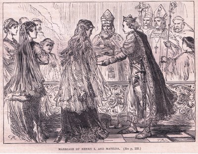 Vigsel mellan Henrik I och Matilda 1102 e.Kr. av Charles Ricketts