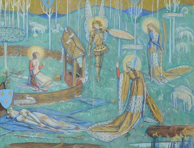 Saint Joan and Her Voices, c.1924 (wc på papper) av Charles Ricketts