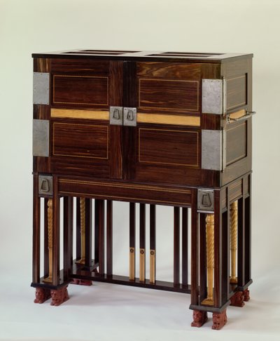 Skrivskåp, färgplatta VI från C.R.Ashbee av Alan Crawford, Yale 1985, av Charles Robert Ashbee