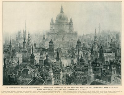 En perspektivbild av Sir Christopher Wrens huvudverk av Charles Robert Cockerell