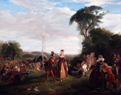 Första maj under drottning Elizabeths tid 1821 (olja på duk) av Charles Robert Leslie