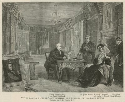 Familjebilden - biblioteket i Holland House av Charles Robert Leslie