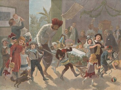 The Yule Log in India — Bringing in the Ice, från The Graphic Christmas Numb..., 2 december 1889. av Charles Roberts