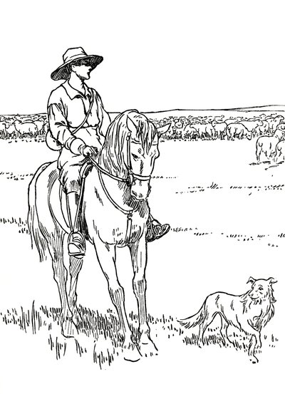 En fårstation i Australien, 1912 av Charles Robinson