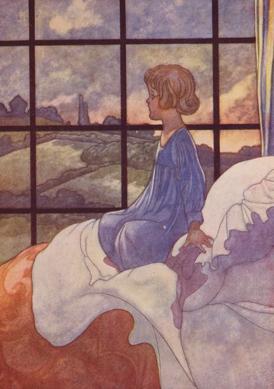 En röd himmel på morgonen (färglitografi) av Charles Robinson