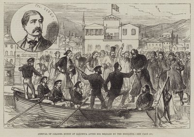 Överste Synges ankomst till Salonica efter hans frigivning av briganderna av Sir John Charles Robinson
