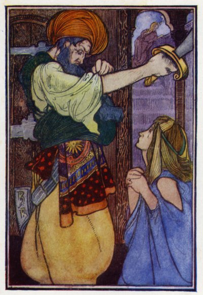 Blått skägg (färg litho) av Charles Robinson