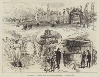 Festligheter i Thoresby Hall för att hedra Lord Newarks majoritet av Sir John Charles Robinson